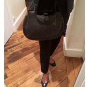 Fendi Vintage Black Leather Clutch Shoulder Bag
